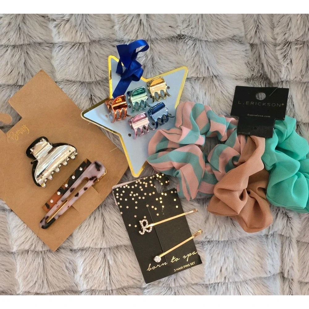 Assorted Hair Accessories Set - Scrunchies,‎ Hair Clips & Pins Collection
